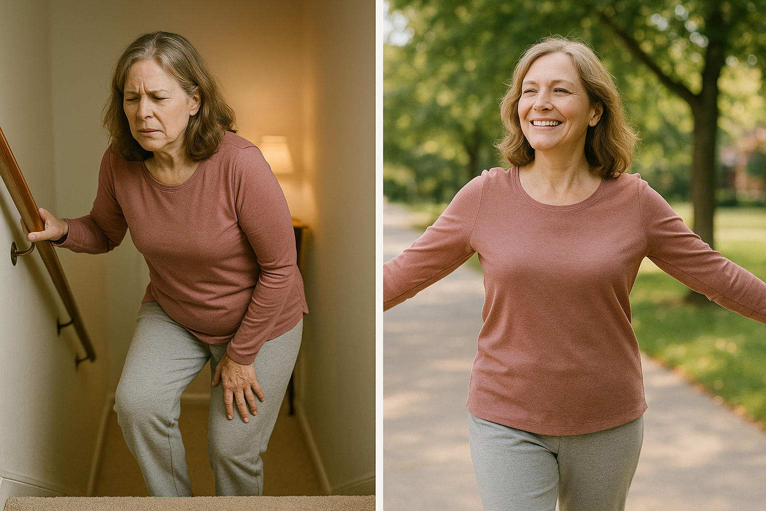 Avant et après collagène articulaire