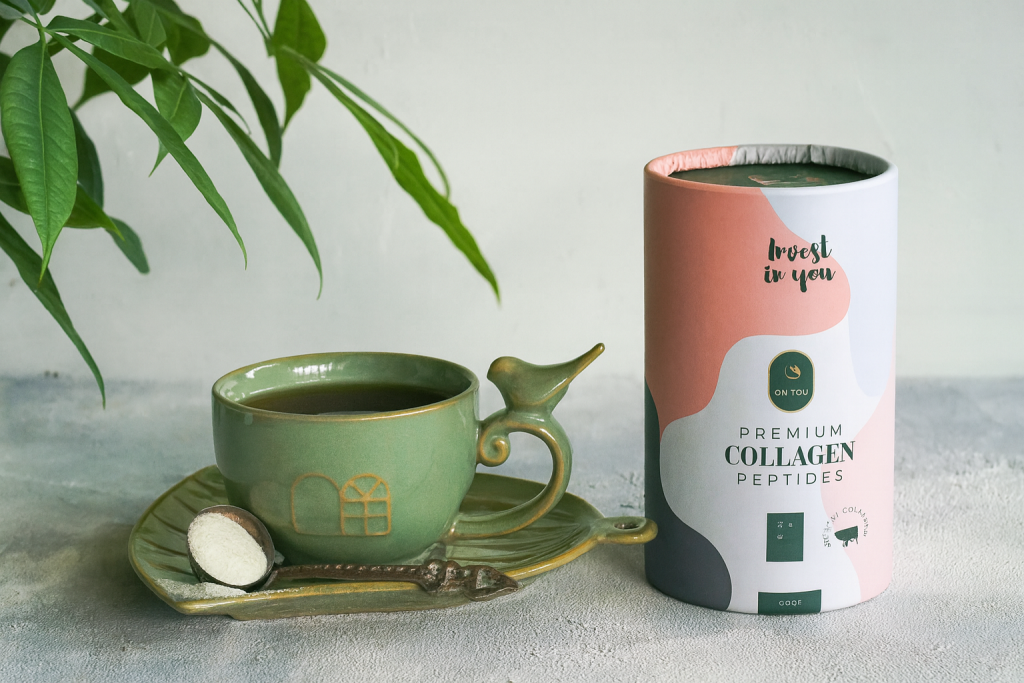 Routine matinale avec peptides collagène