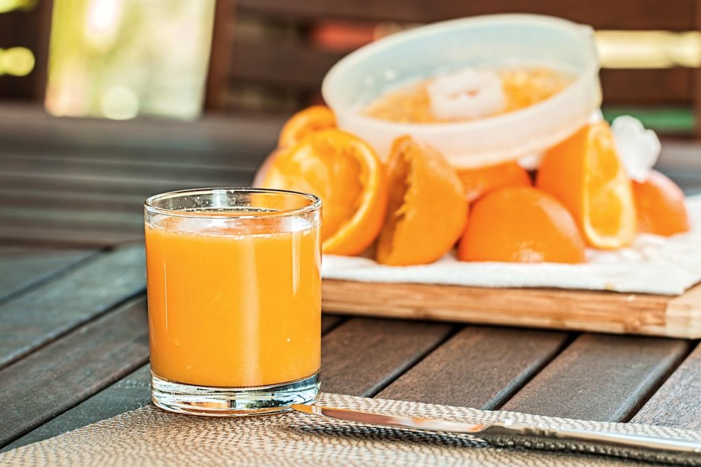 Jus d’orange riche en vitamine C